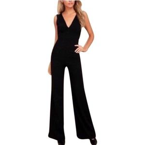 NWOT DREW Black Faux Wrap Jumpsuit Size XS